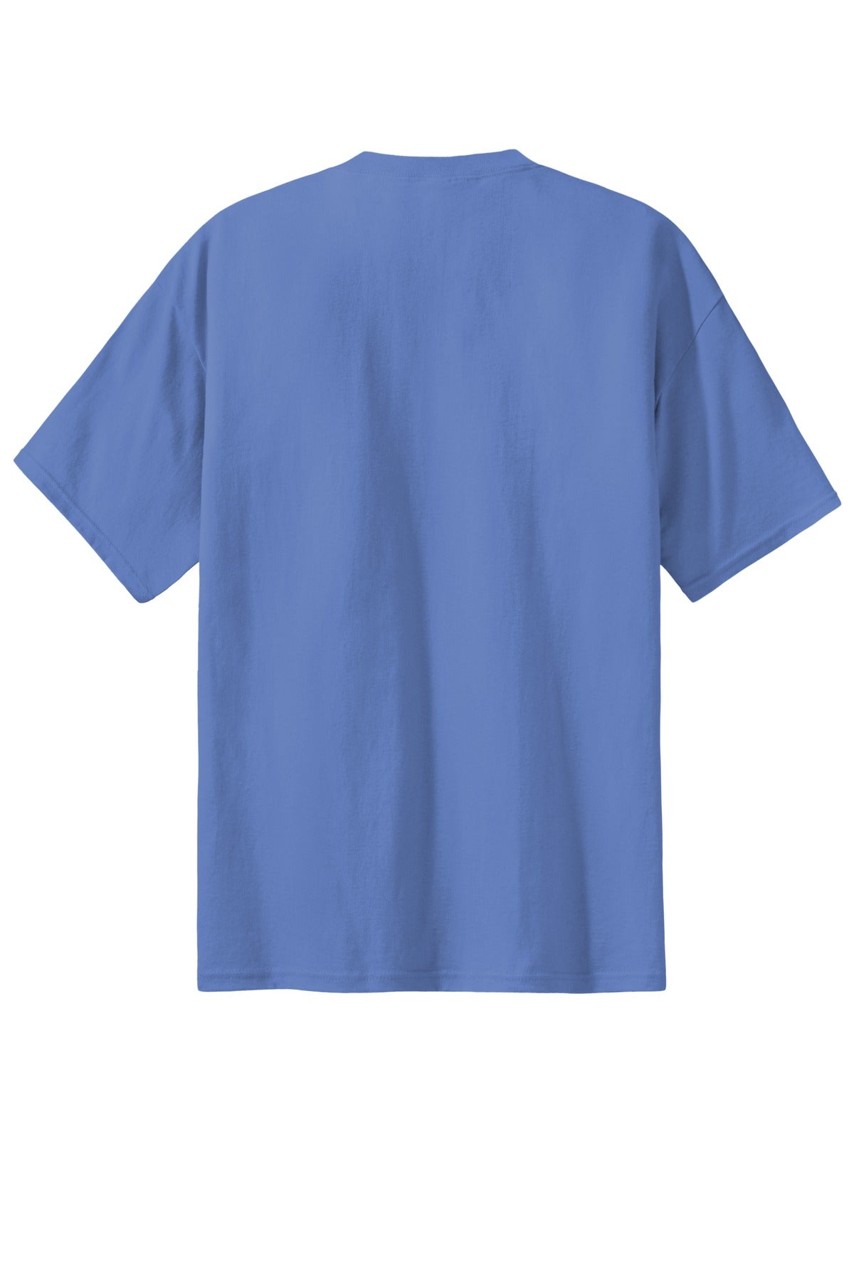 Rear View of Carolina Blue Port & Co Tall Essential Tee. PC61T