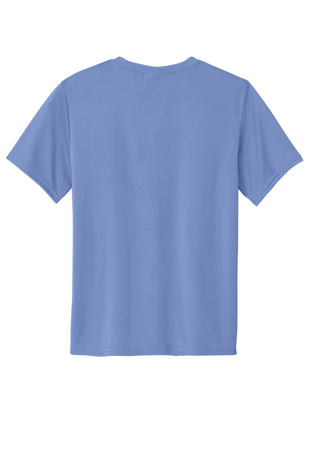 Rear View of Carolina Blue Port & Co Youth Performance Tee. PC380Y