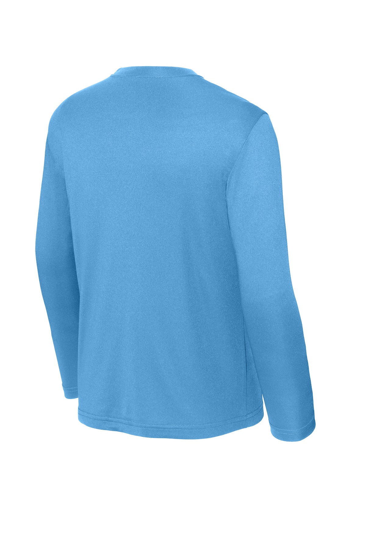 Rear View of Carolina Blue Sport-Tek Youth Long Sleeve PosiCharge Competitor Tee. YST350LS