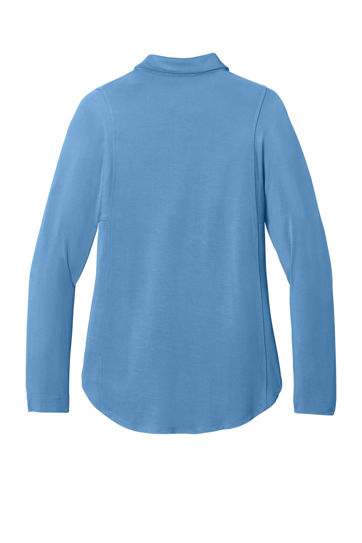 Rear View of CarolinaBl Port Authority Women's Luxe Knit Button Tunic LK5602
