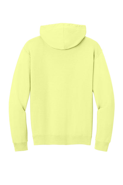 Rear View of CelryJuice Jerzees Ultimate Unisex CVC Ring Spun Hooded Sweatshirt IC49M