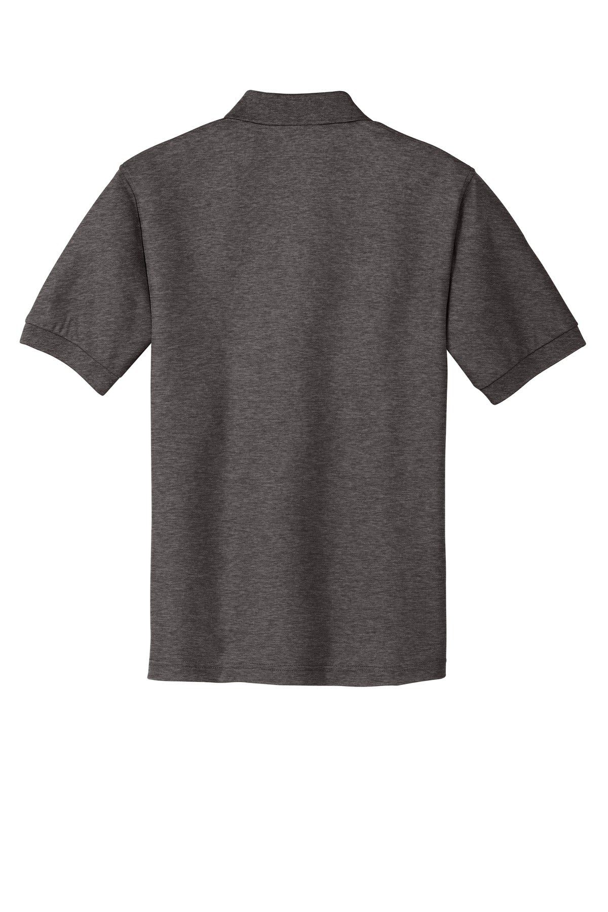 Rear View of Char Hthr Grey Port Authority Extended Size Silk Touch Polo K500ES