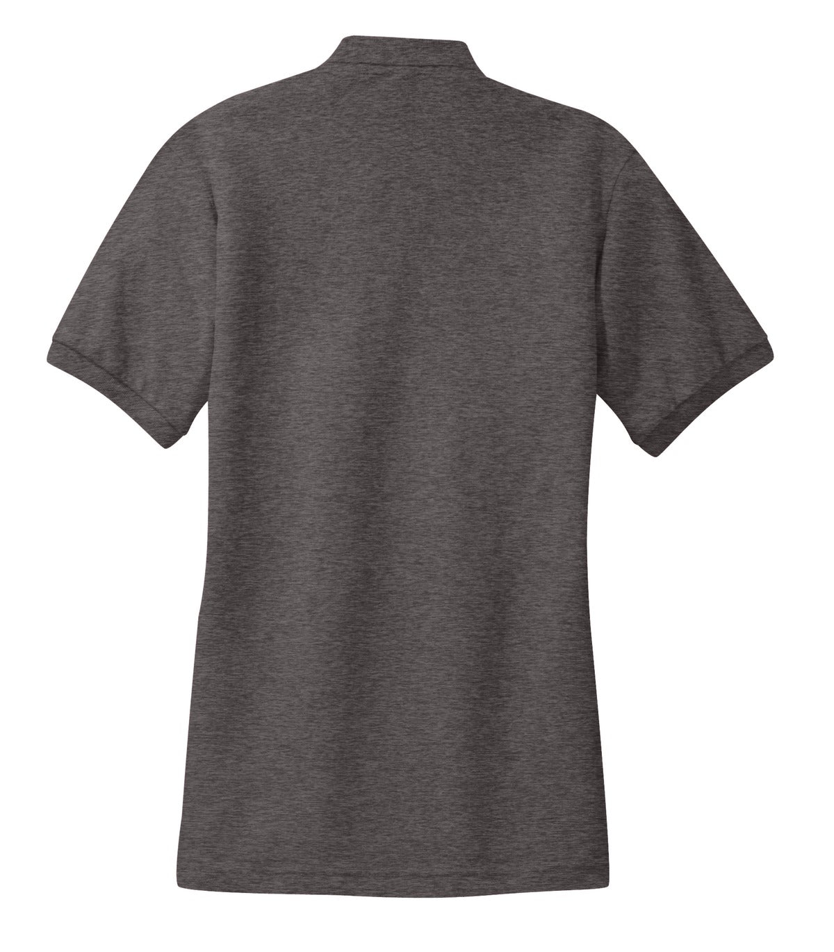 Rear View of Char Hthr Grey Port Authority Women's Silk Touch Polo. L500