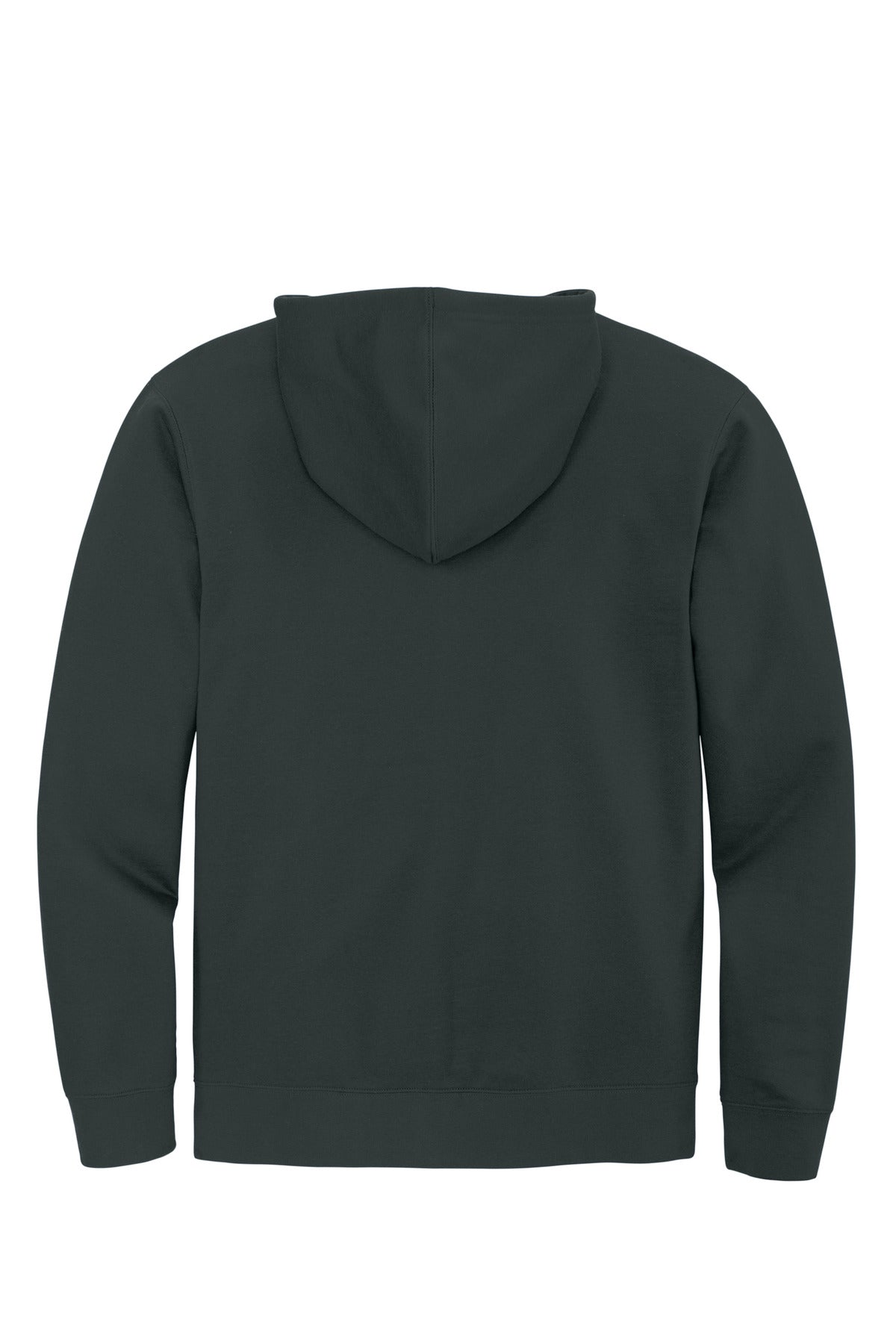 Rear View of Charcoal District V.I.T. Fleece Full-Zip Hoodie DT6102