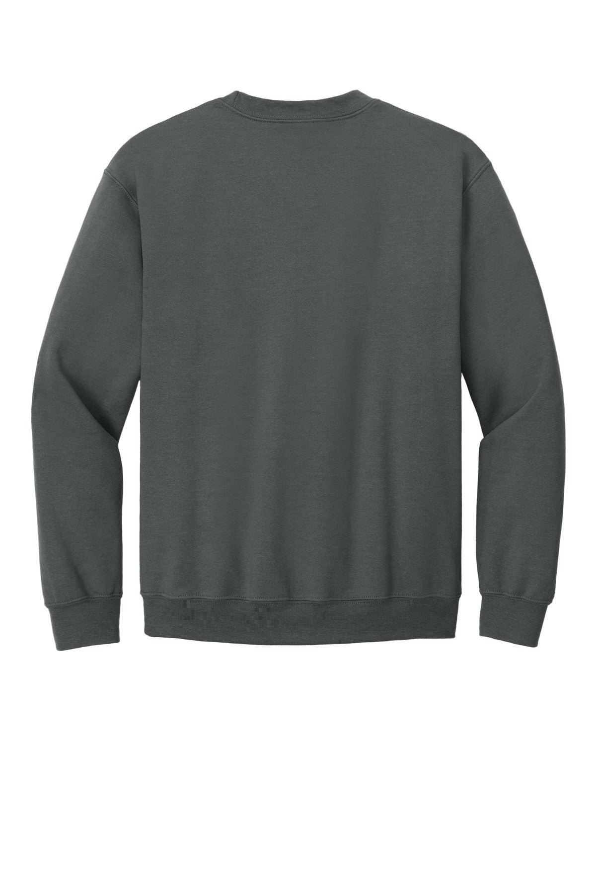 Rear View of Charcoal Gildan Heavy Blend Crewneck Sweatshirt. 18000