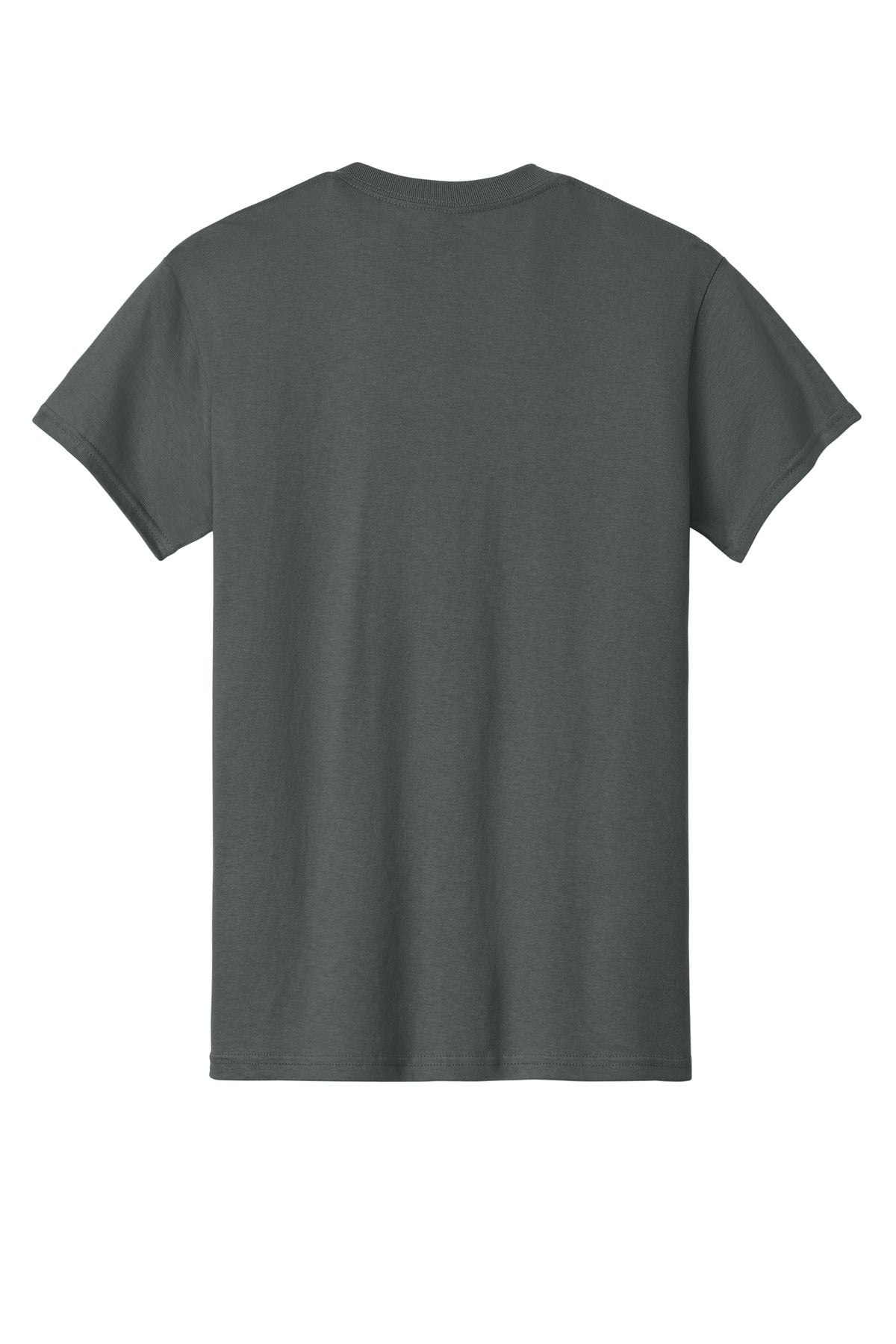 Rear View of Charcoal Gildan - Heavy Cotton 100% Cotton T-Shirt. 5000