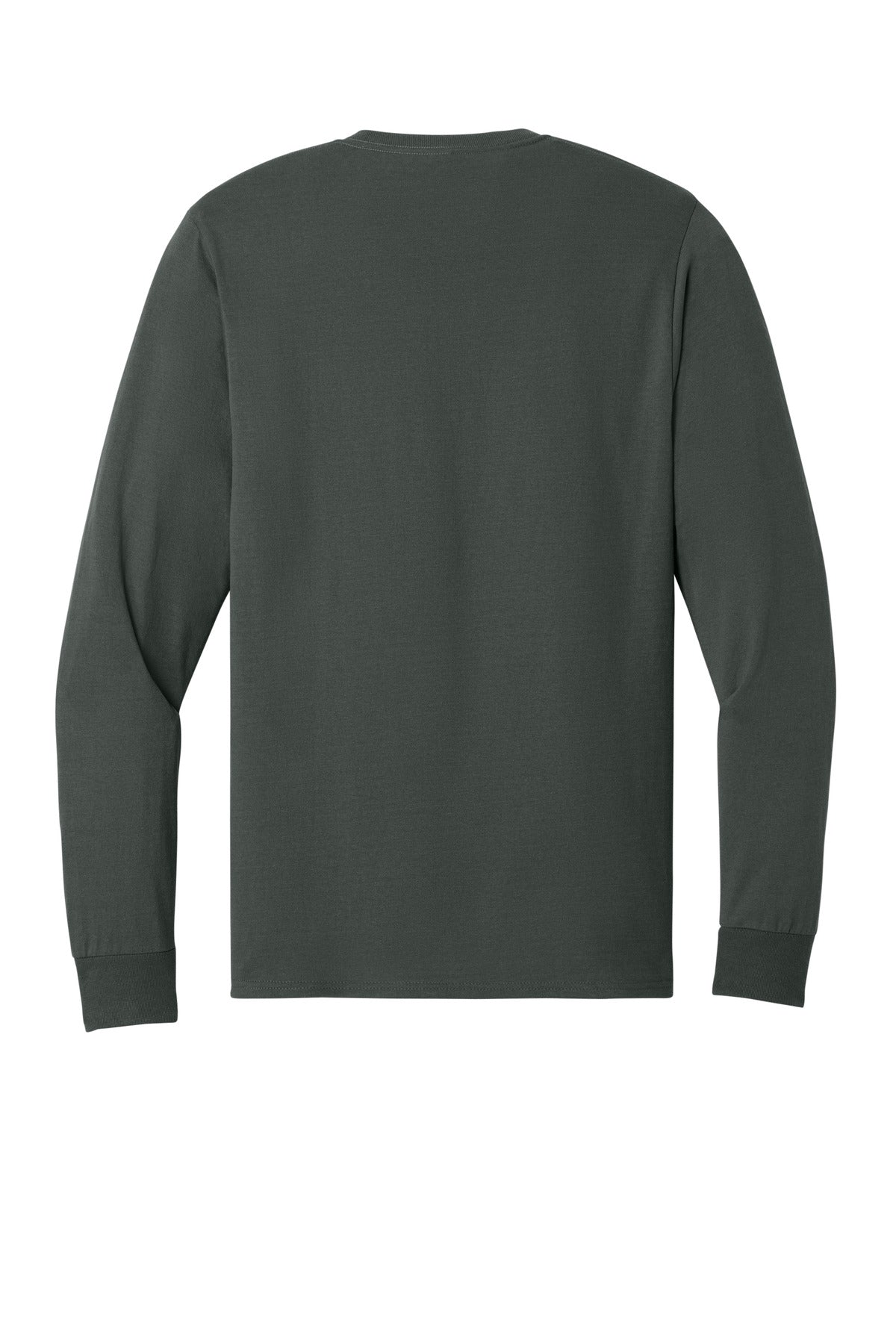 Rear View of Charcoal Grey Jerzees - Dri-Power 50/50 Cotton/Poly Long Sleeve T-Shirt. 29LS