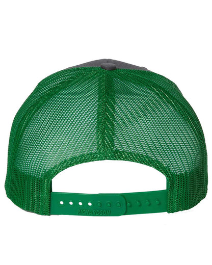 Rear View of Charcoal/ Kelly Snapback Trucker Cap - 112
