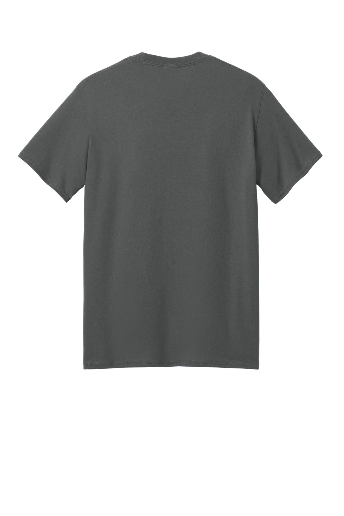 Rear View of Charcoal Port & Co Core Blend Recycled Tee PC01