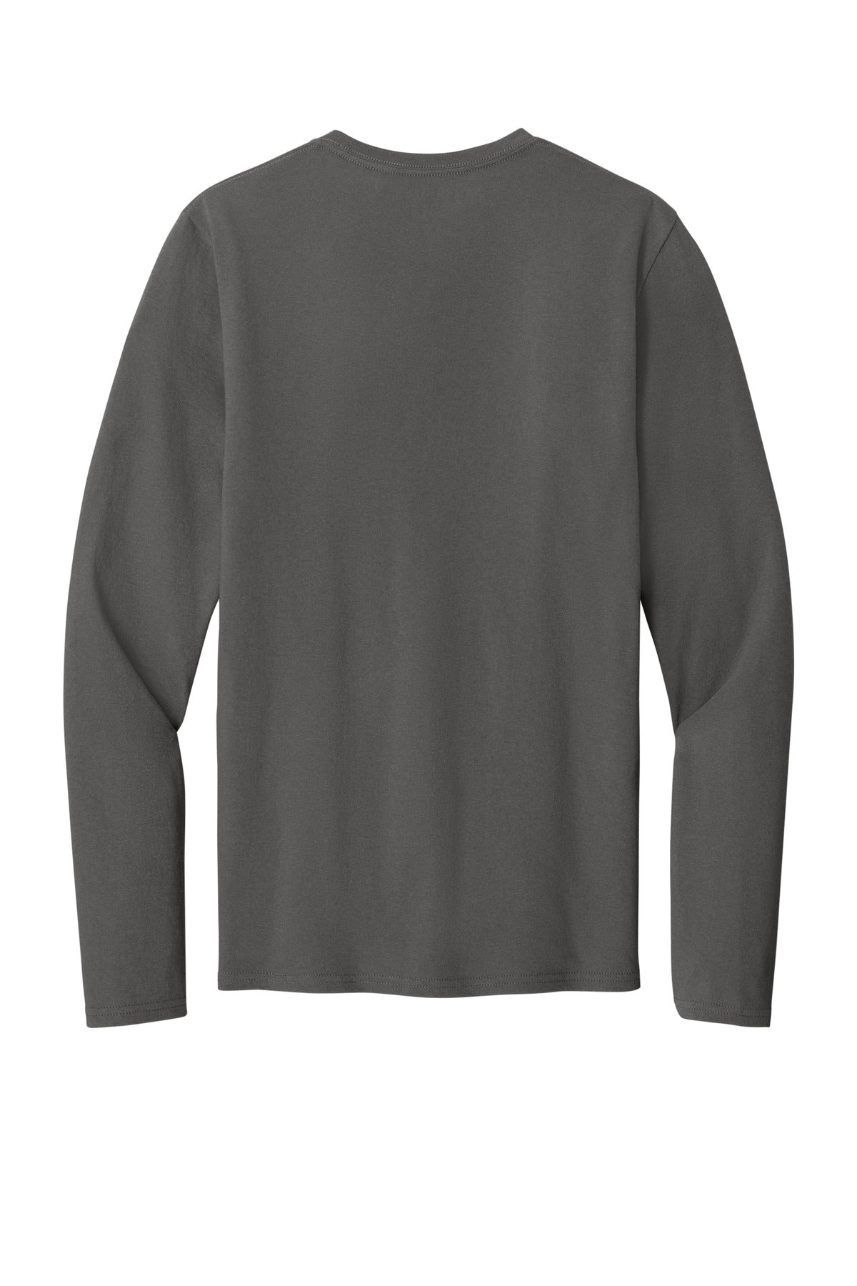 Rear View of Charcoal Port & Co Easy Cotton Long Sleeve Tee PC43LS