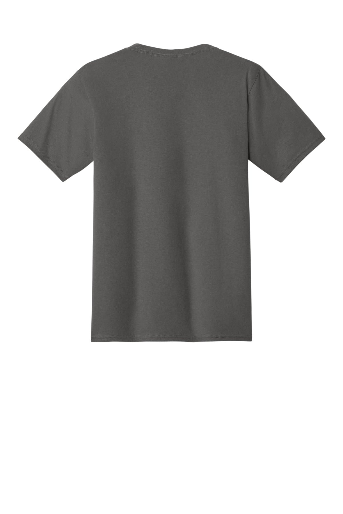 Rear View of Charcoal Port & Co Fan Favorite Tee. PC450