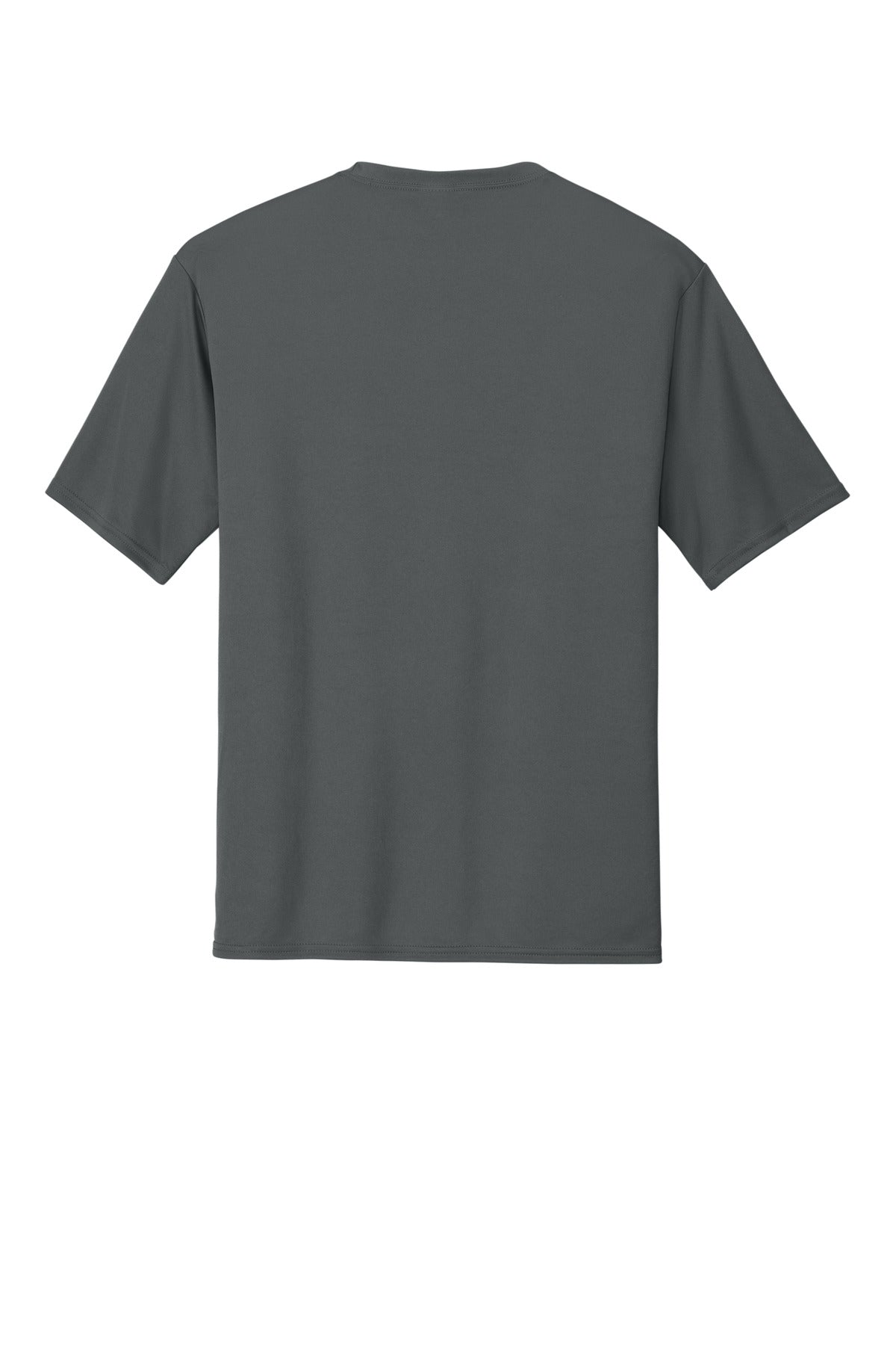 Rear View of Charcoal Port & Co Performance Tee. PC380