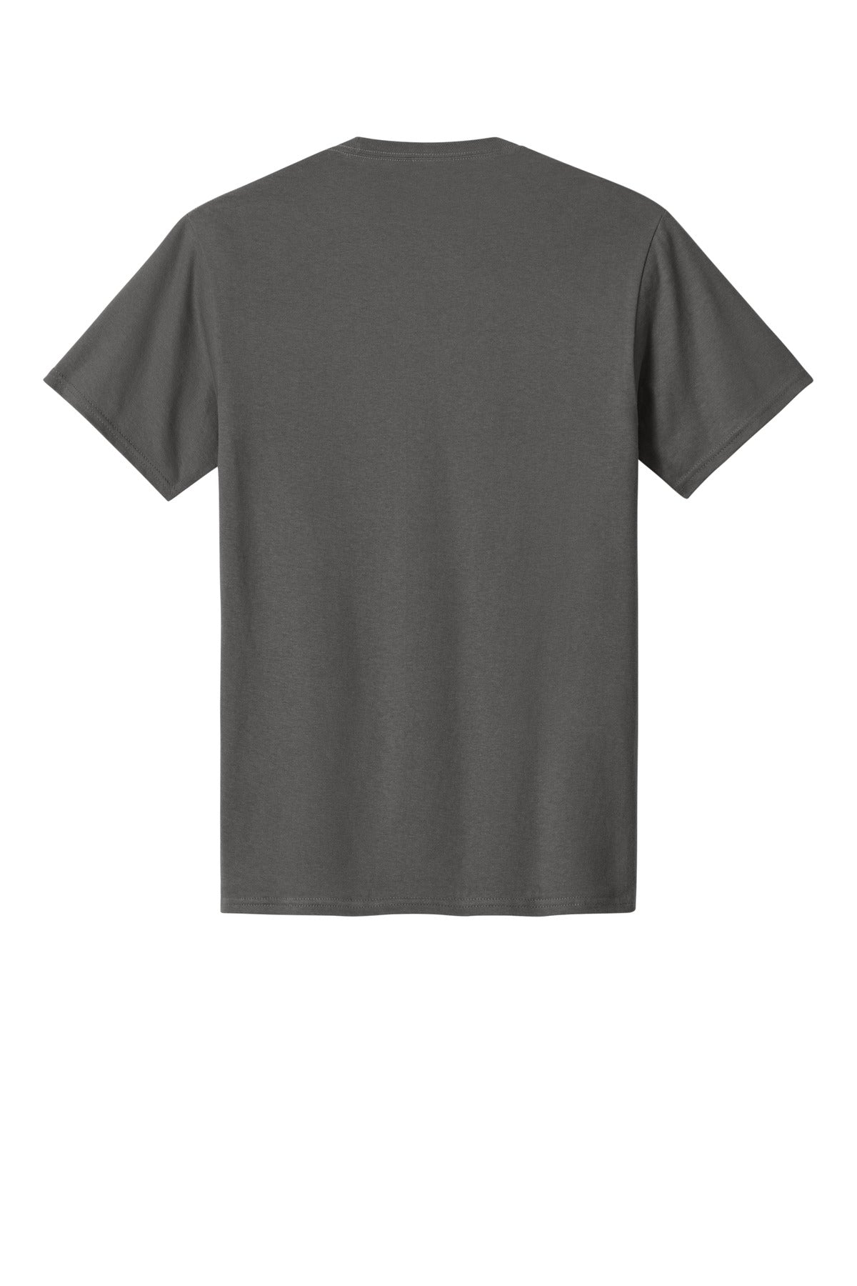 Rear View of Charcoal Port & Co Tall Core Cotton Tee PC54T