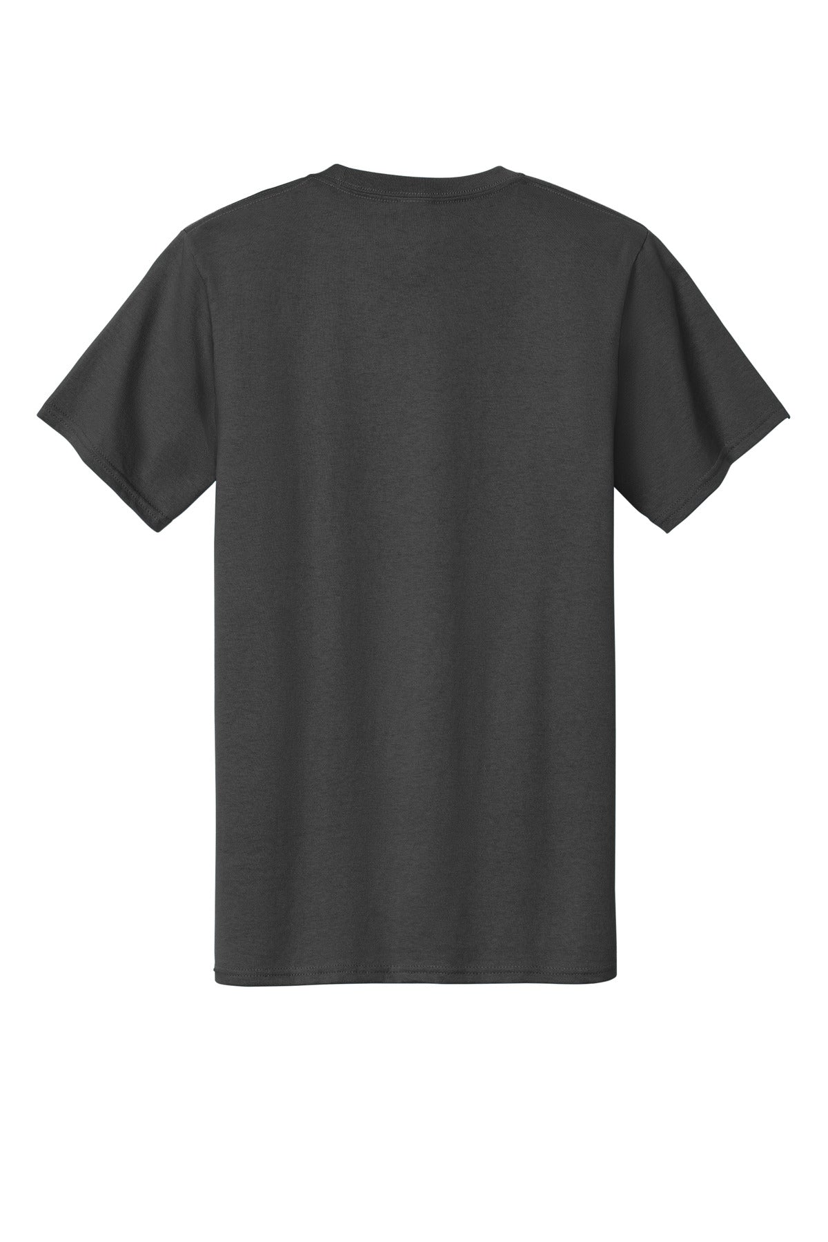 Rear View of Charcoal Port & Co Tall Essential Tee. PC61T