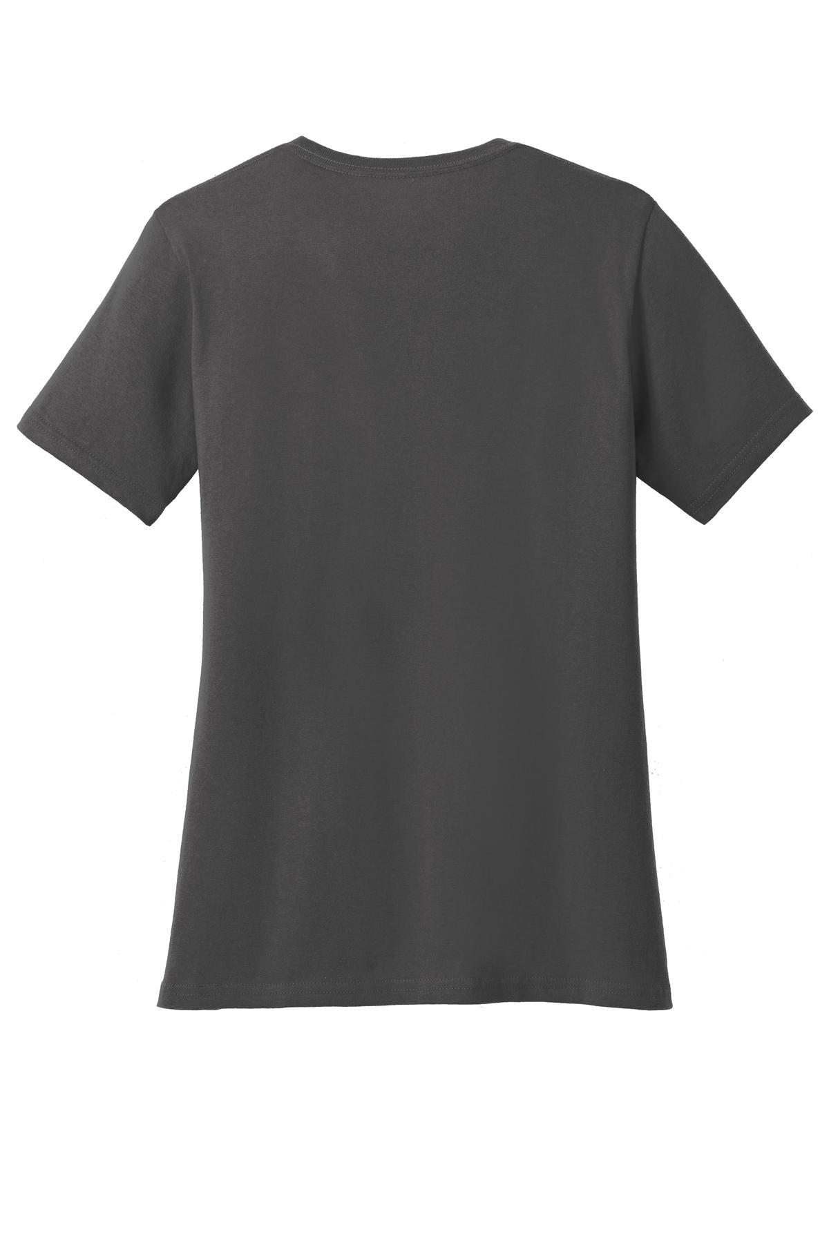 Rear View of Charcoal Port & Co Women's Core Cotton V-Neck Tee. LPC54V