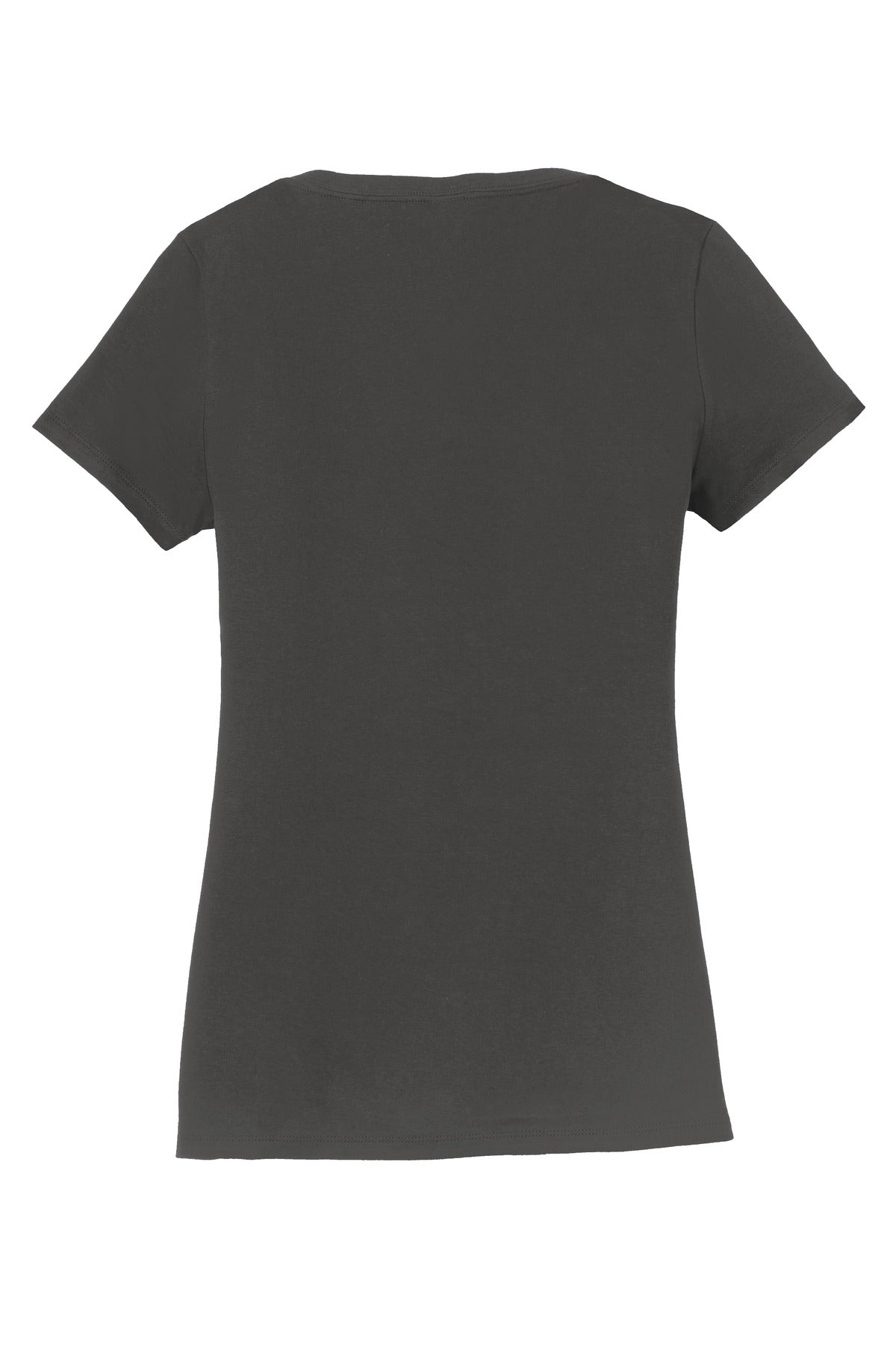 Rear View of Charcoal Port & Co Women's Fan Favorite V-Neck Tee. LPC450V