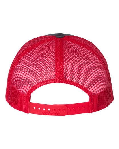 Rear View of Charcoal/ Red Low Pro Trucker Cap - 115