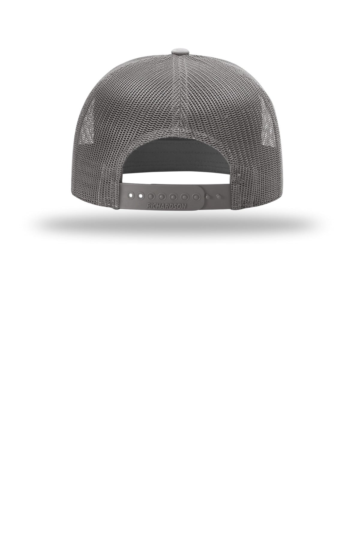 Rear View of Charcoal Richardson 7-Panel Trucker 168