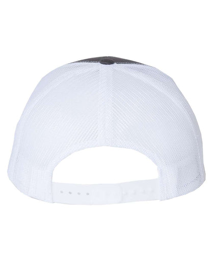 Rear View of Charcoal/ White Snapback Trucker Cap - 112