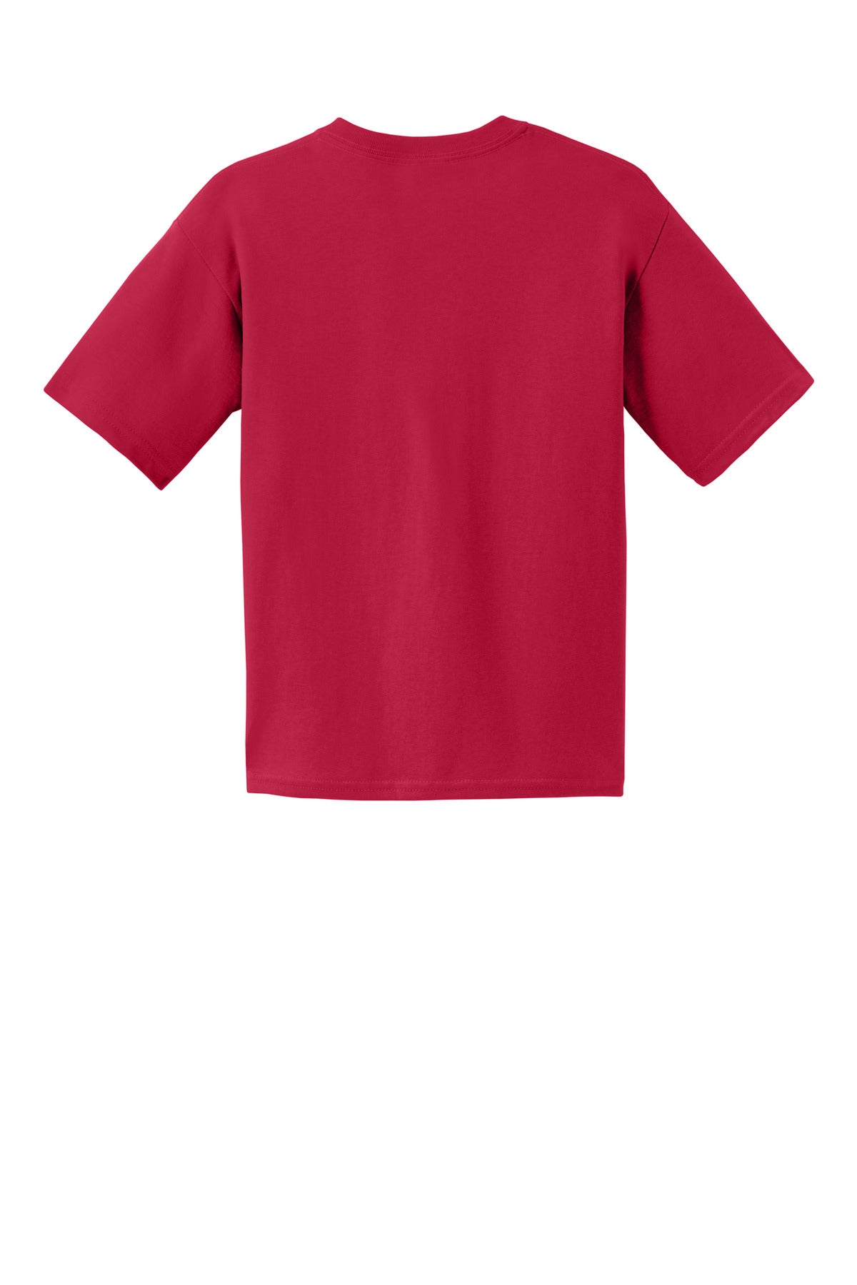 Rear View of Cherry Red Gildan - Youth Ultra Cotton 100% US Cotton T-Shirt. 2000B