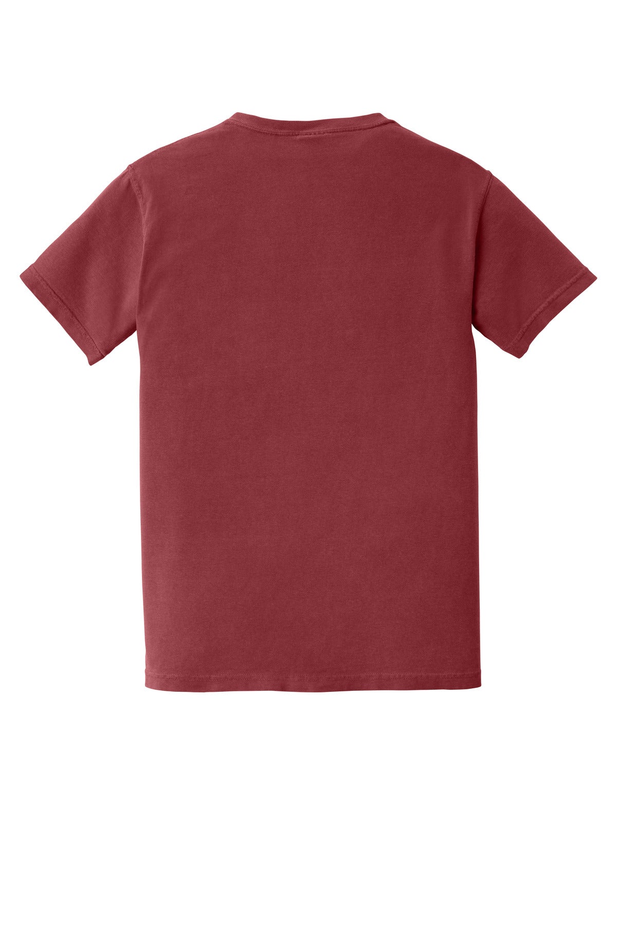 Rear View of Chili COMFORT COLORS Heavyweight Ring Spun Pocket Tee. 6030