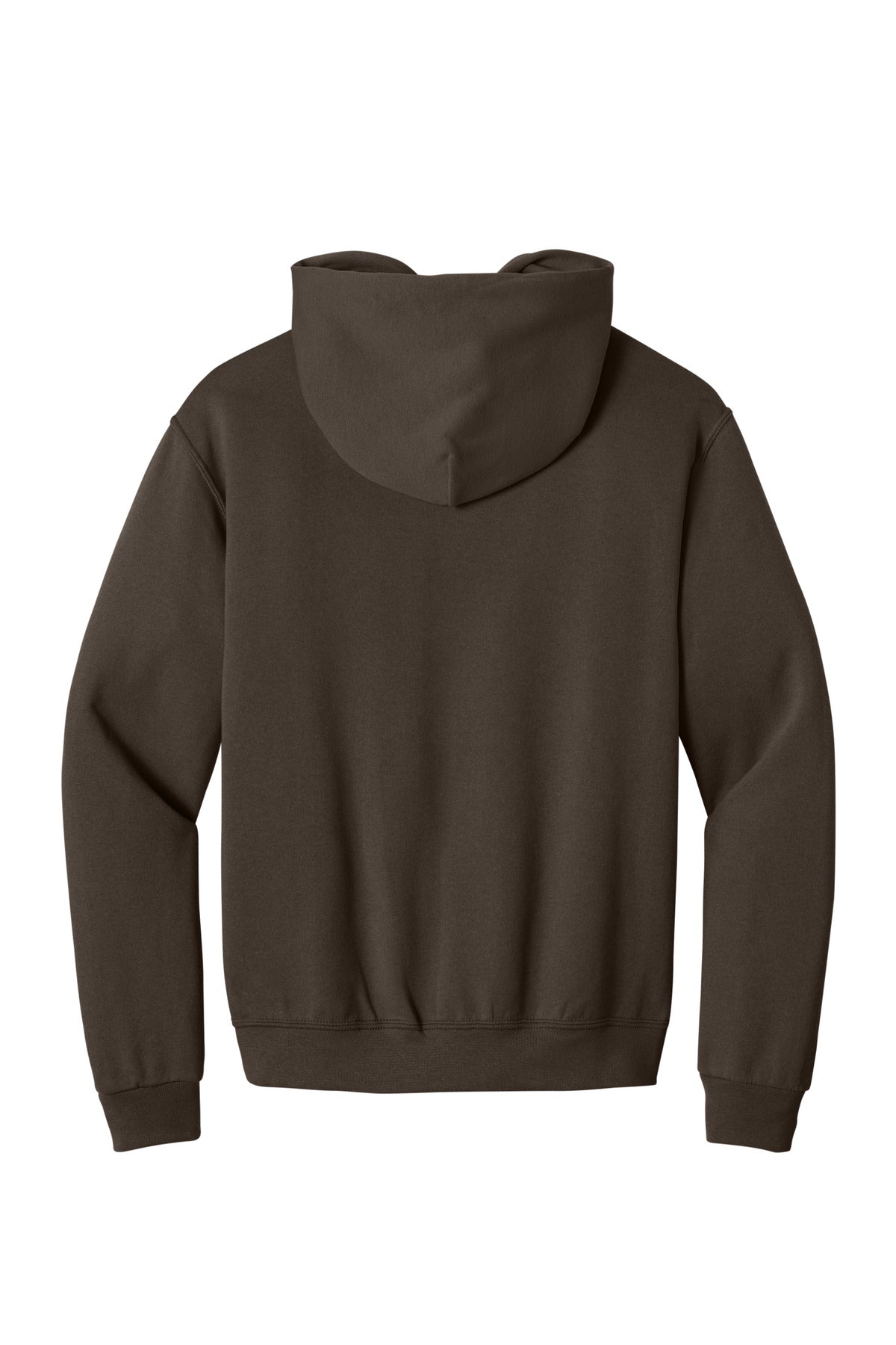Rear View of CHOCOLATE Jerzees NuBlend Pullover Hooded Sweatshirt. 996M