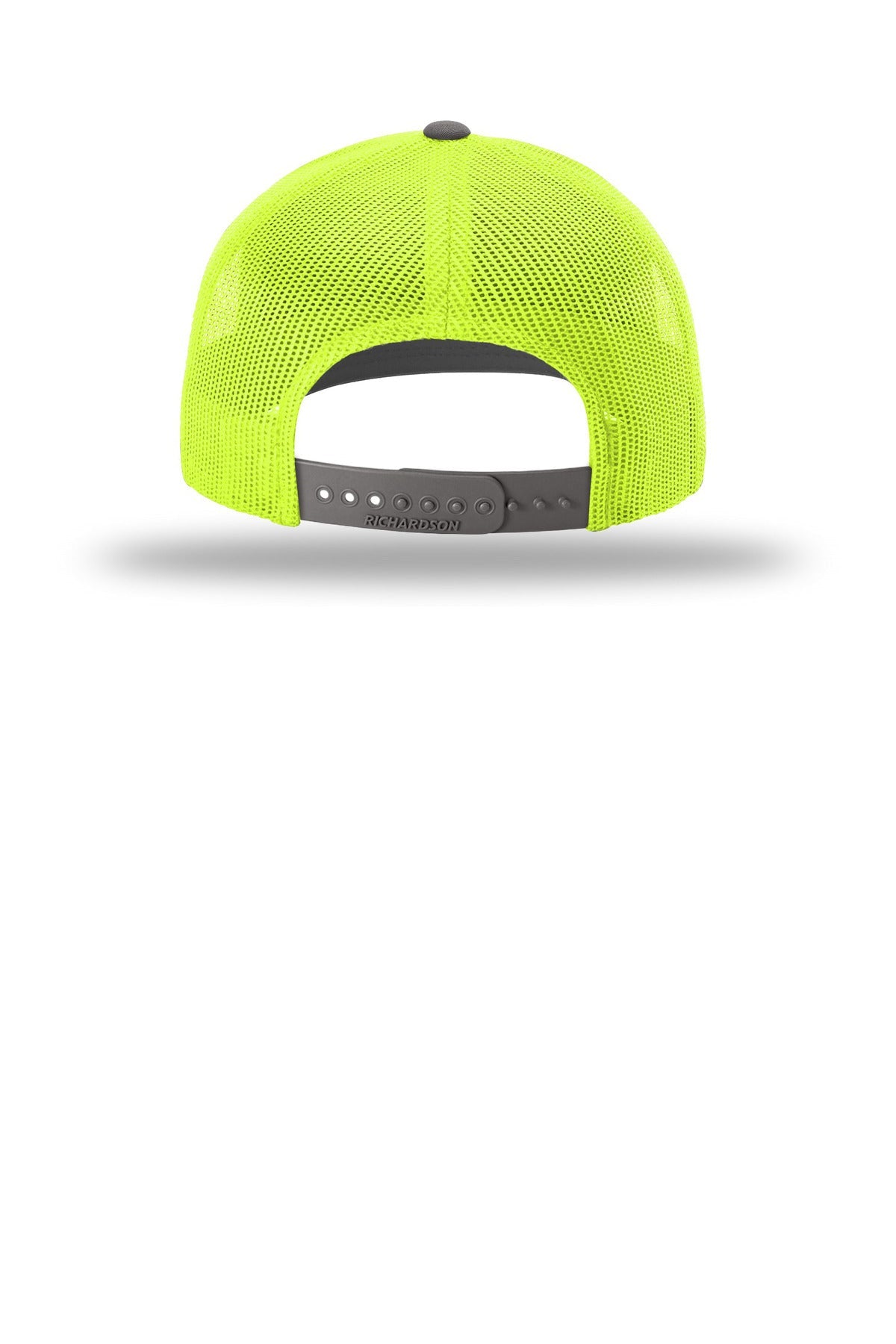 Rear View of Chr/NeYllw Richardson Trucker Cap 112