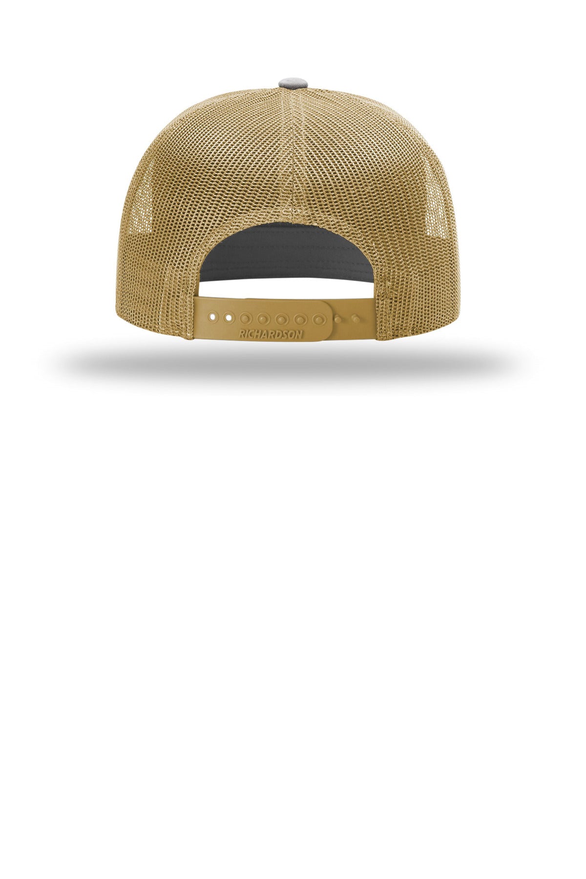 Rear View of Chr/OldGld Richardson 7-Panel Trucker 168