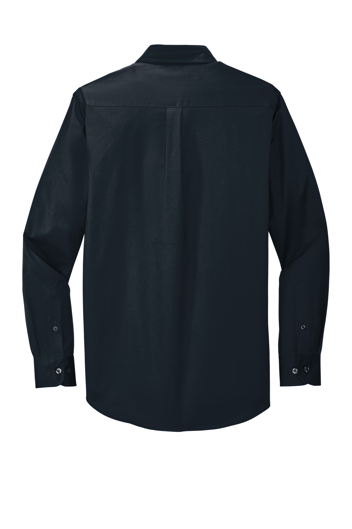 Rear View of Cl Navy/Lt Stn Port Authority Long Sleeve Easy Care Shirt S608