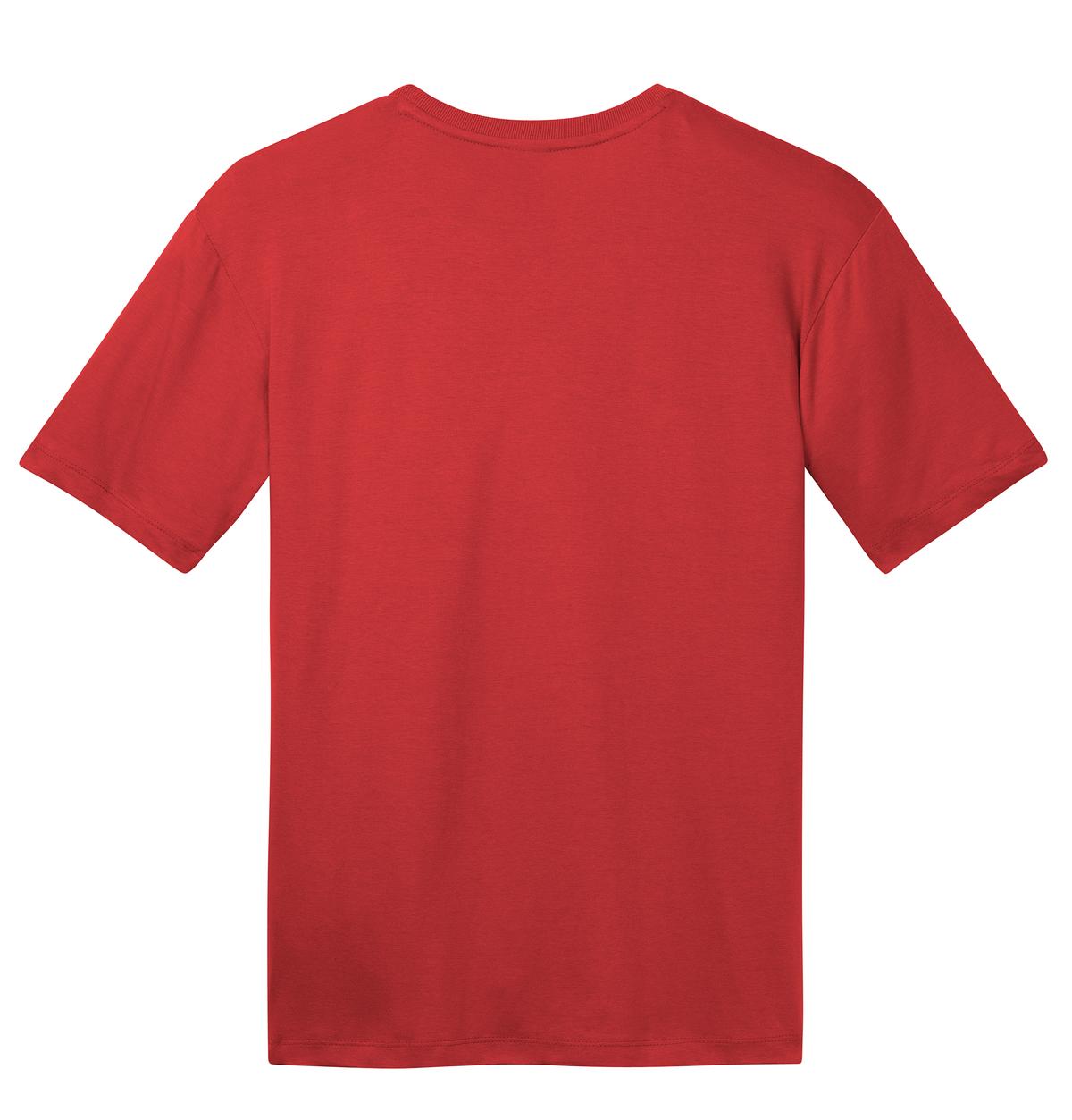 Rear View of Classic Red District Perfect Weight Tee. DT104