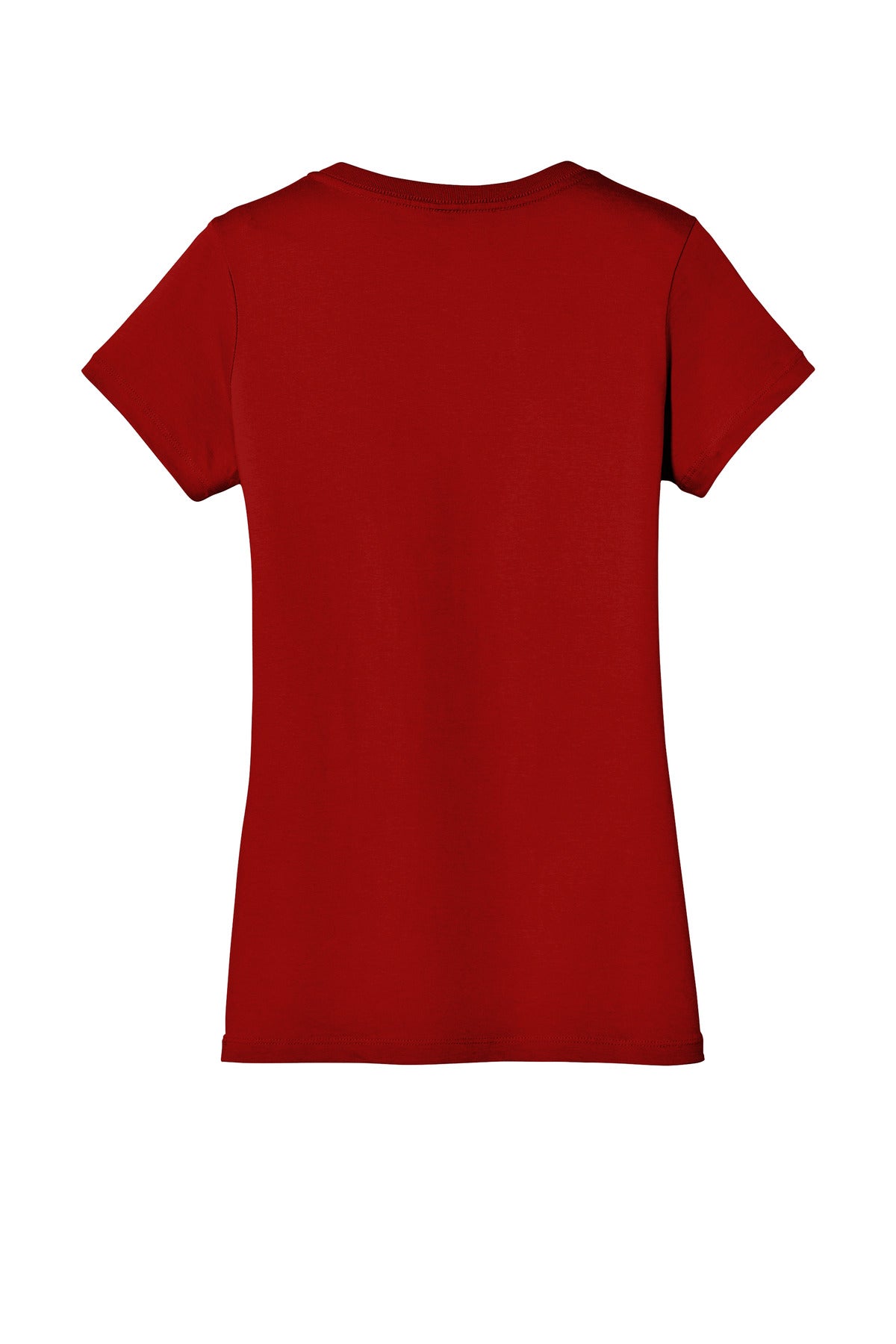 Rear View of Classic Red District - Women's Perfect Weight V-Neck Tee. DM1170L