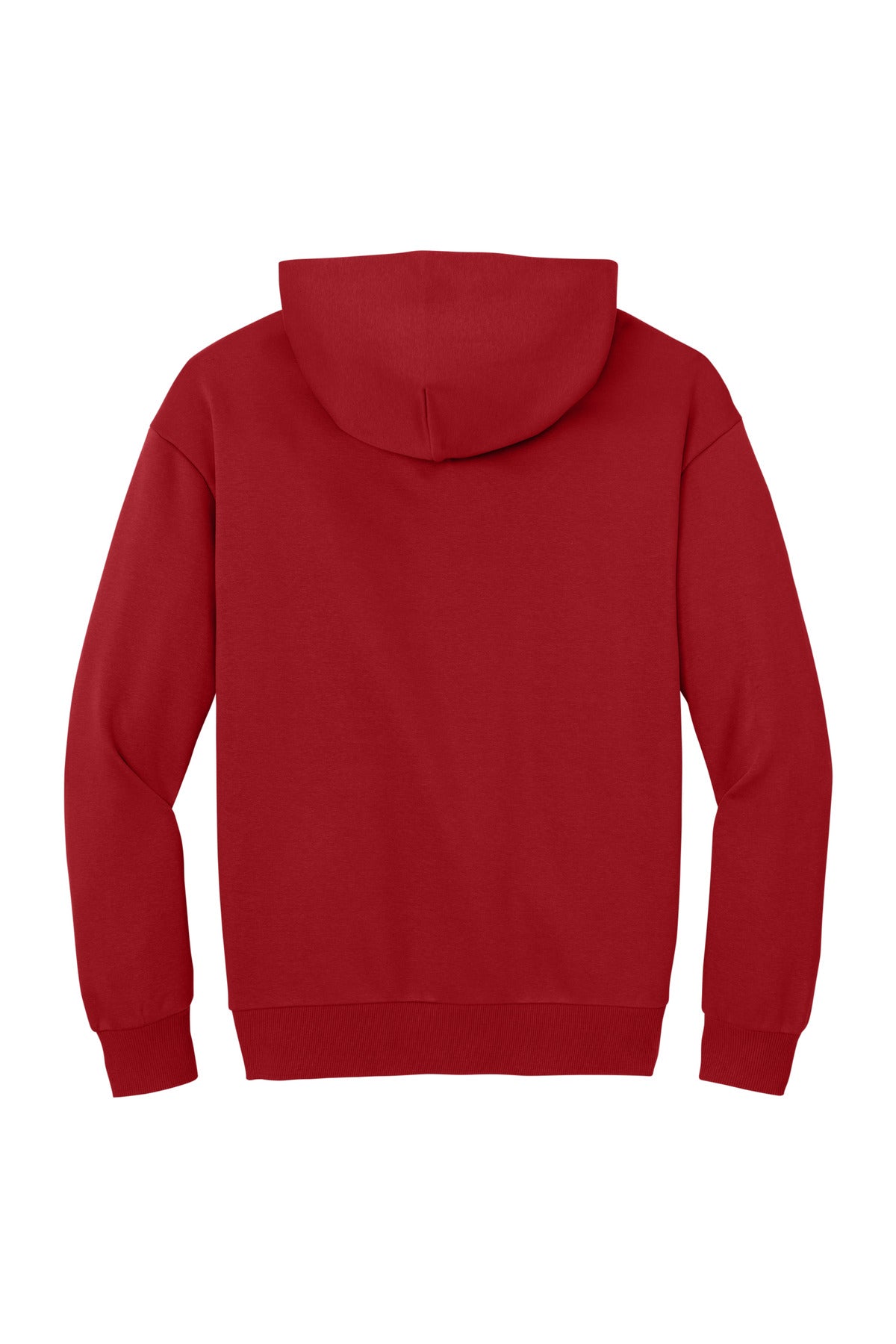 Rear View of ClassicRed District V.I.T. Heavyweight Fleece Hoodie DT6150