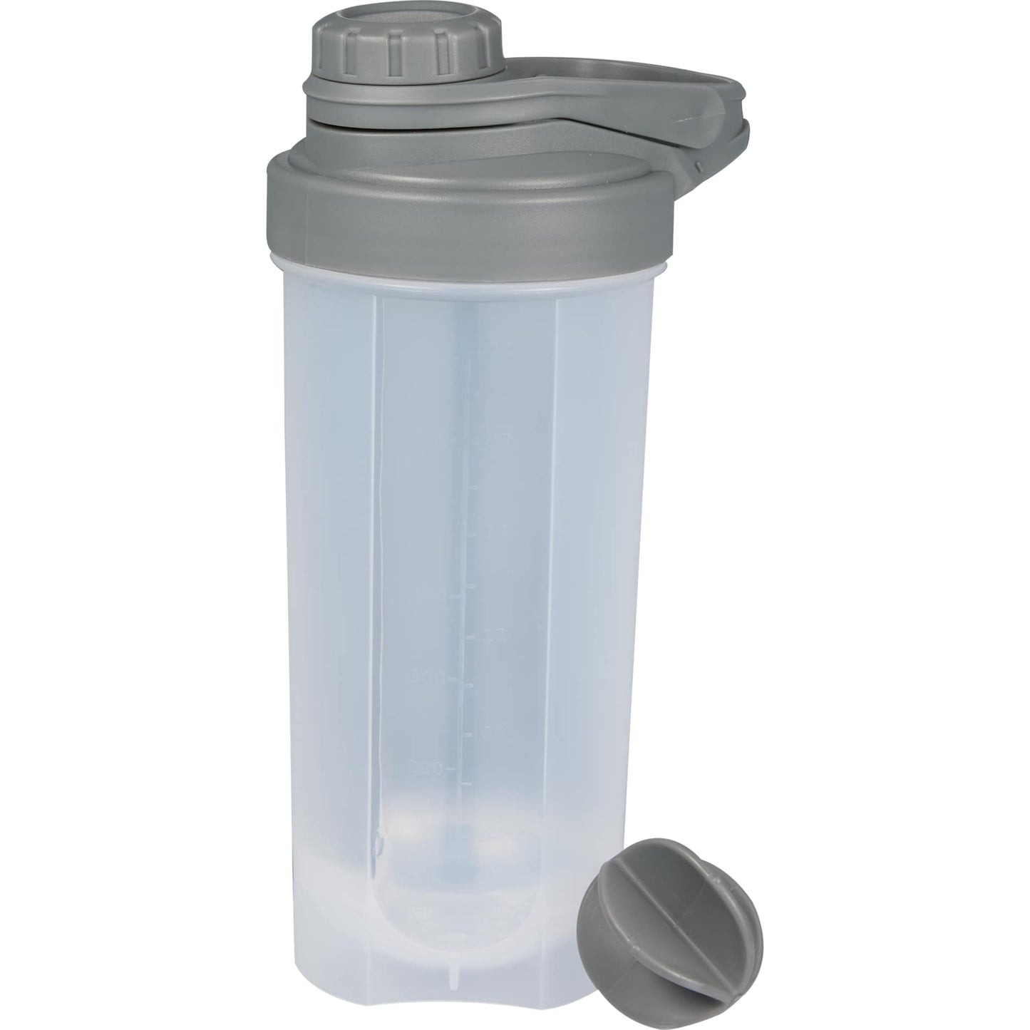 Rear View of Clear Buddy 24oz Recycled Protein Shaker Bottle plain