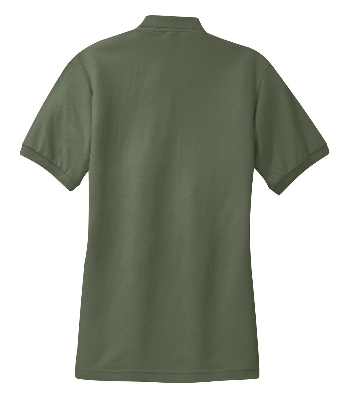 Rear View of Clover Green Port Authority Women's Silk Touch Polo. L500