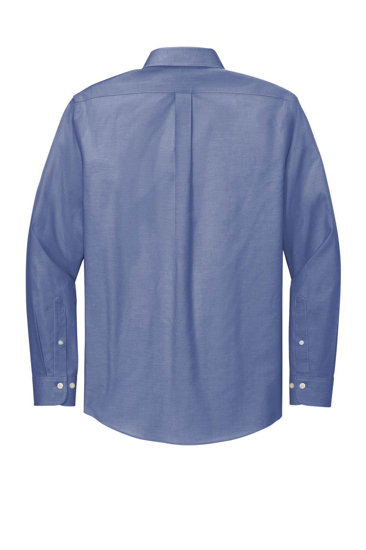 Rear View of CobaltBl Brooks Brothers Tall Wrinkle-Free Stretch Pinpoint Shirt TBB18000