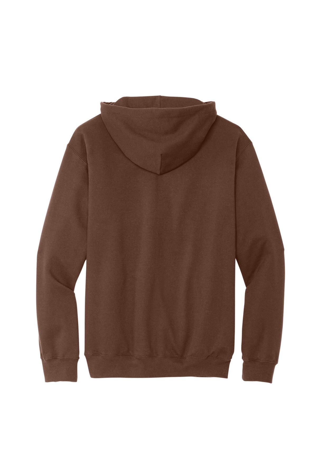Rear View of Cocoa Gildan Softstyle Midweight Pullover Hooded Sweatshirt SF500