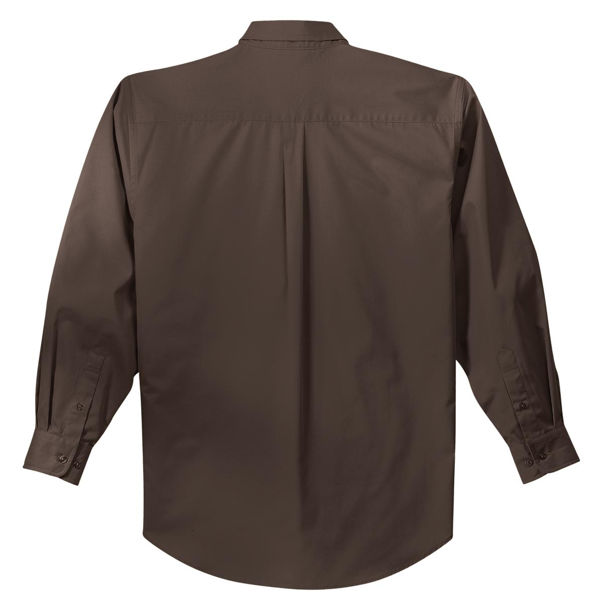 Rear View of Coffee Bean/St Port Authority Long Sleeve Easy Care Shirt S608