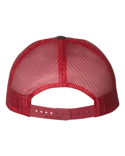 Rear View of Coffee/ Claret Low Pro Trucker Cap - 115