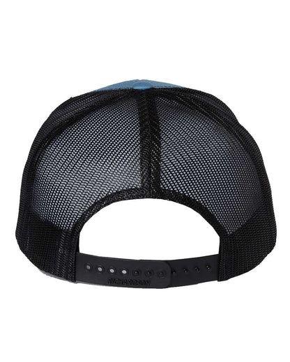 Rear View of Columbia Blue/ Black Snapback Trucker Cap - 112
