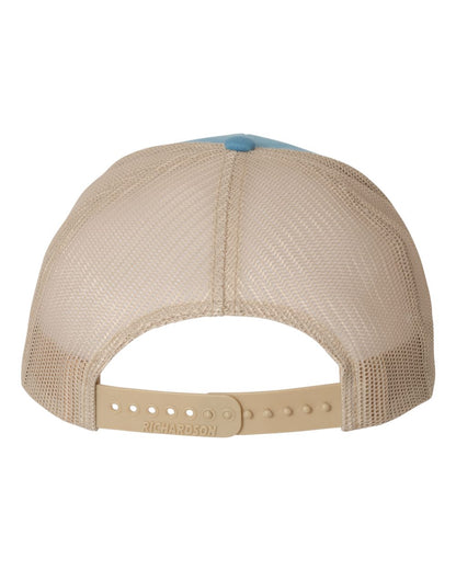 Rear View of Columbia Blue/ Khaki Snapback Trucker Cap - 112