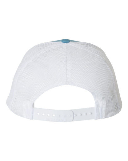 Rear View of Columbia Blue/ White Snapback Trucker Cap - 112