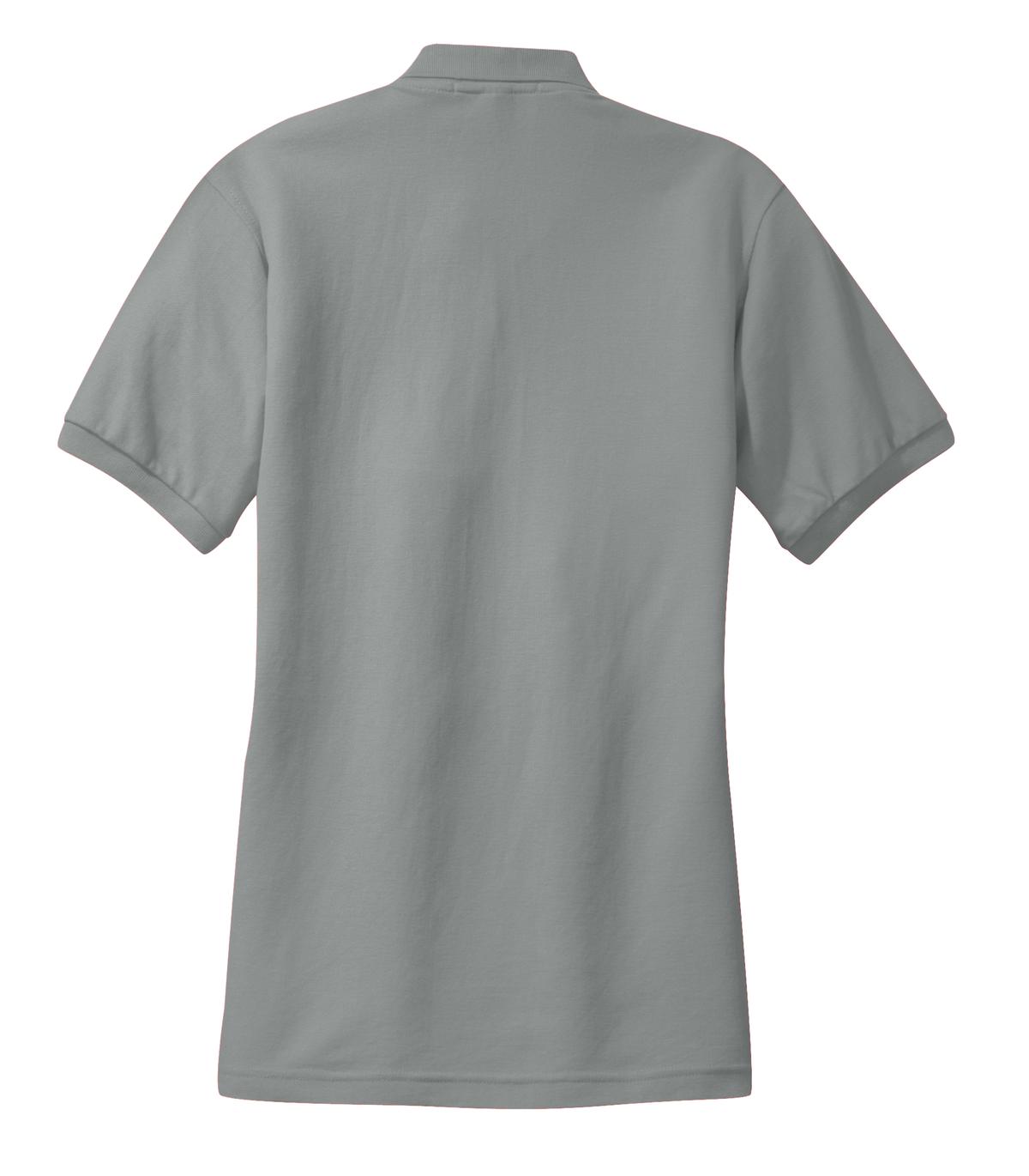 Rear View of Cool Grey Port Authority Women's Silk Touch Polo. L500