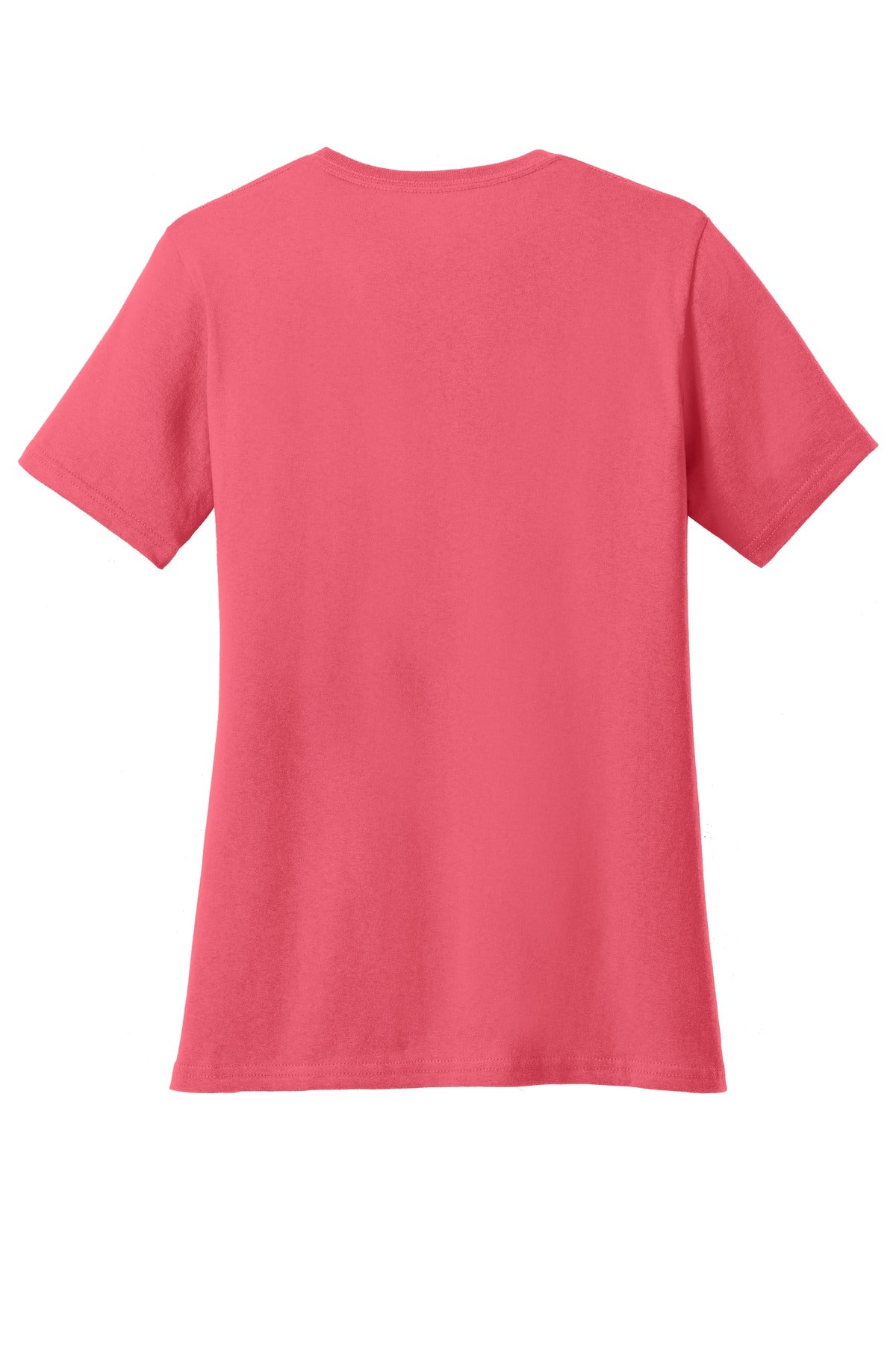 Rear View of Coral Port & Co Women's Core Cotton V-Neck Tee. LPC54V