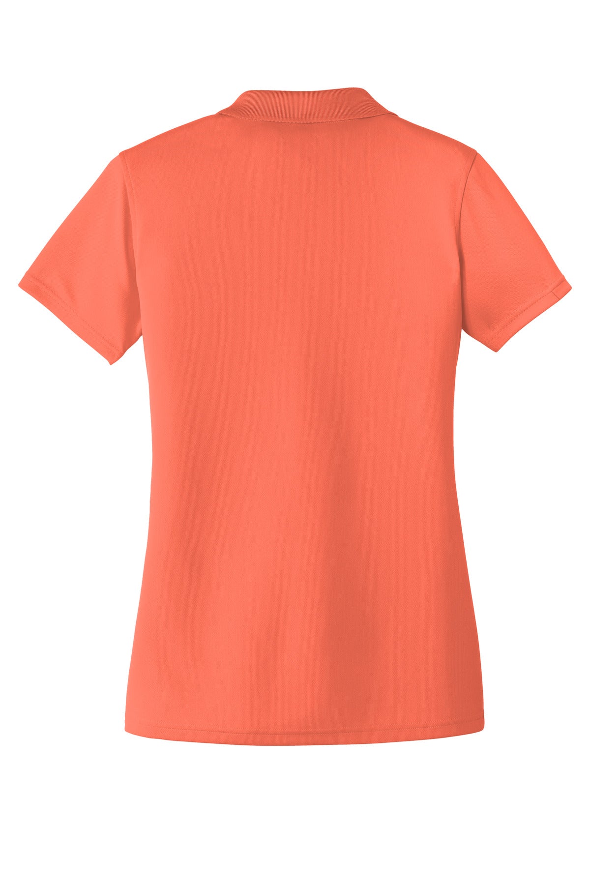 Rear View of Coral Splash Port Authority Women's Dry Zone UV Micro-Mesh Polo. LK110