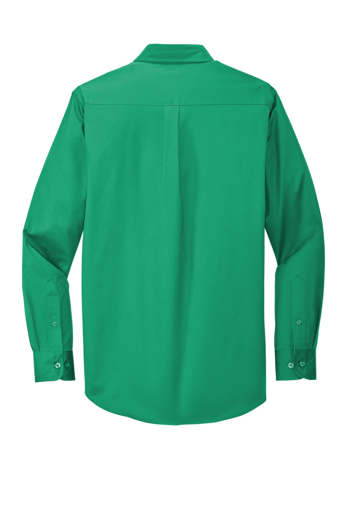 Rear View of Court Green Port Authority Long Sleeve Easy Care Shirt S608