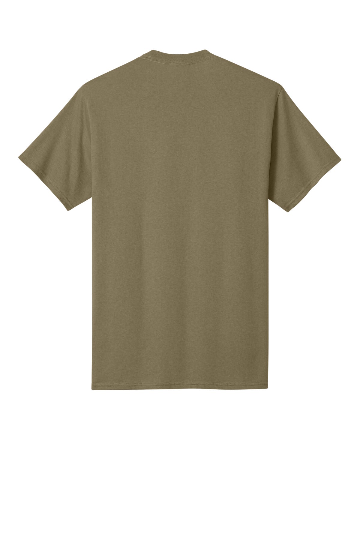 Rear View of Coyote Brown Port & Co Core Cotton Tee. PC54