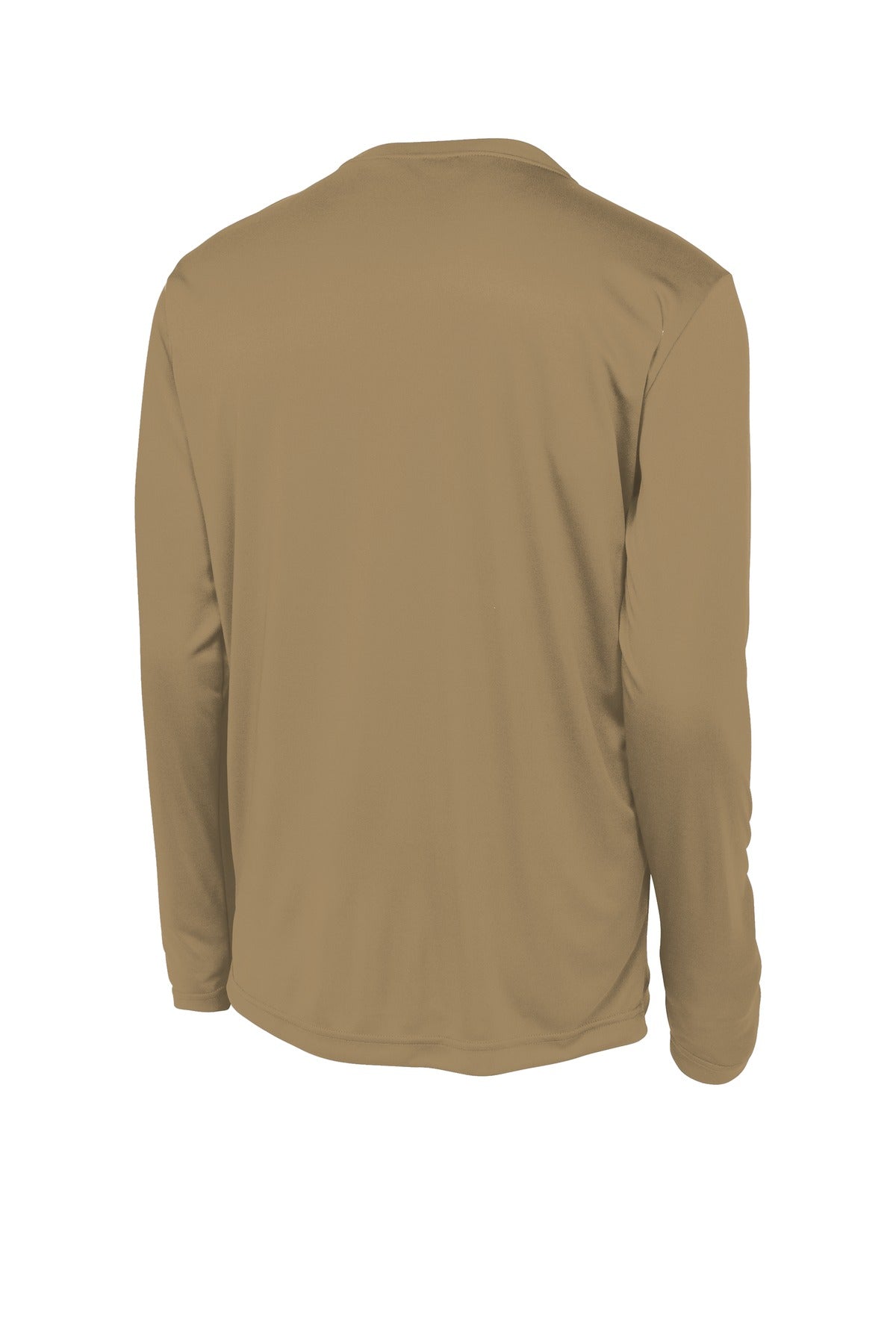 Rear View of Coyote Brown Sport-Tek Long Sleeve PosiCharge Competitor Tee. ST350LS