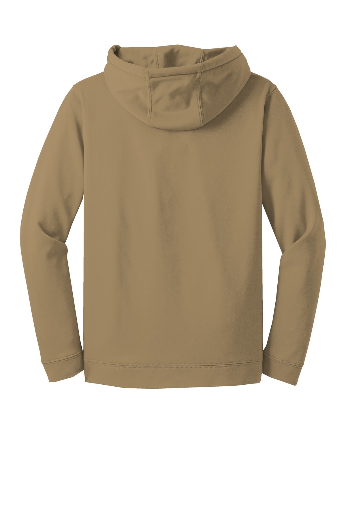 Rear View of Coyote Brown Sport-Tek Sport-Wick Fleece Hooded Pullover. F244
