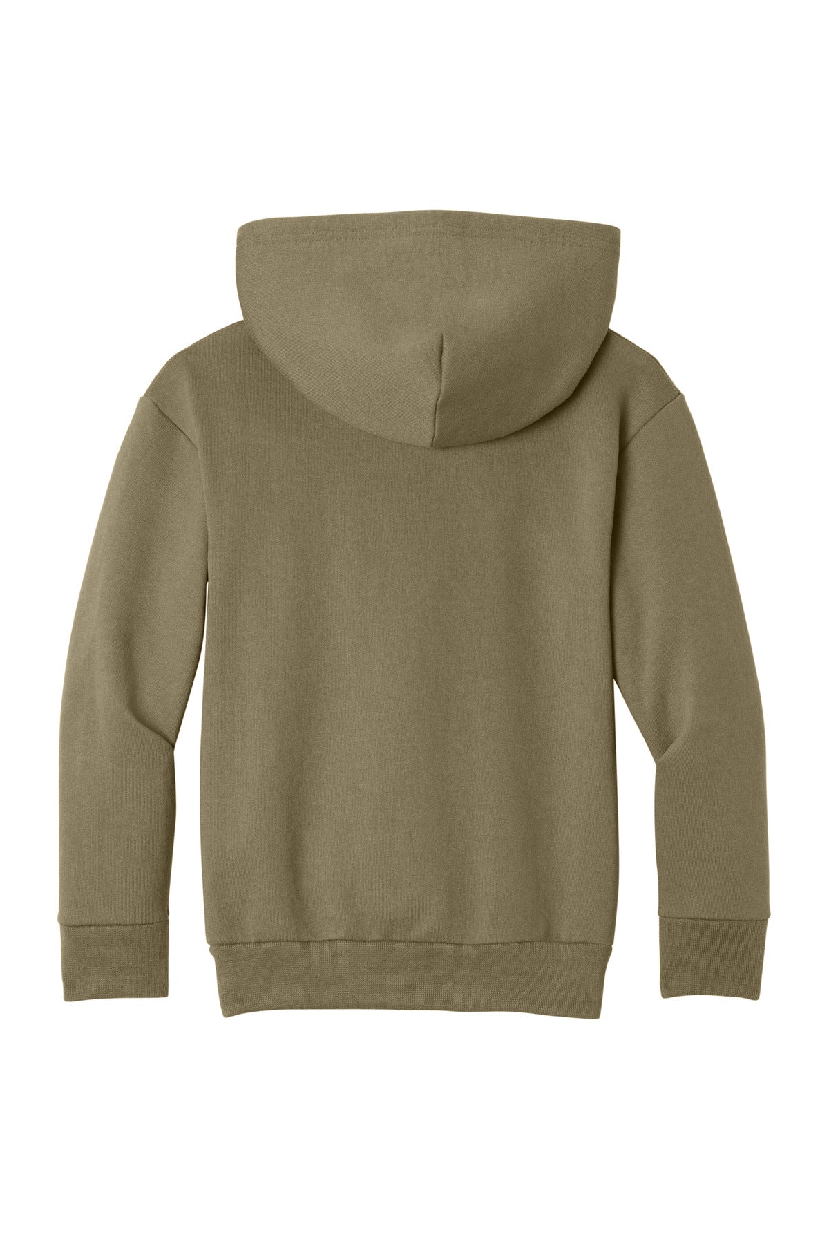 Rear View of CoyoteBrn Port & Co Youth Easy Fleece Pullover Hooded Sweatshirt PC68YH
