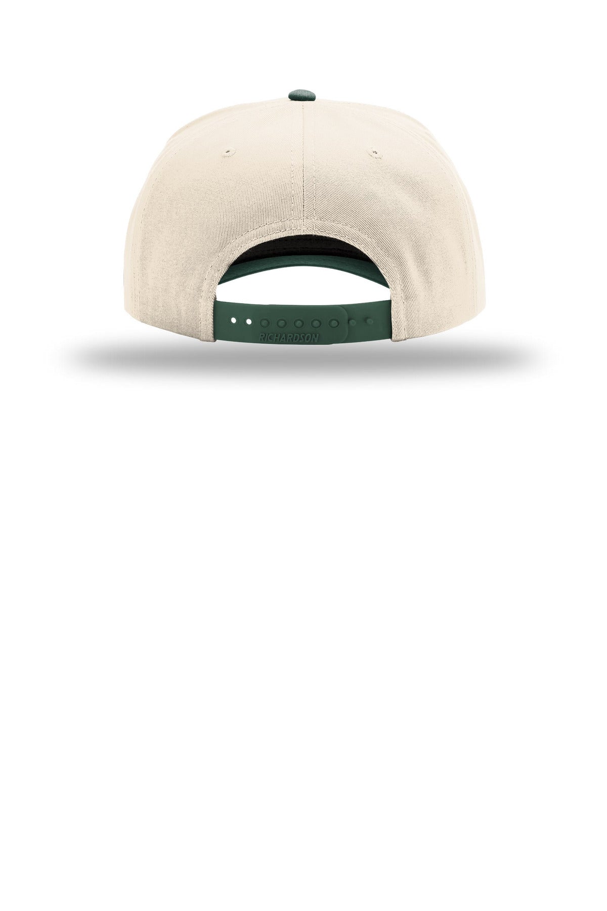 Rear View of Cr/Cr/DkGn Richardson Full Fabric 5-Panel Champ 323FPC